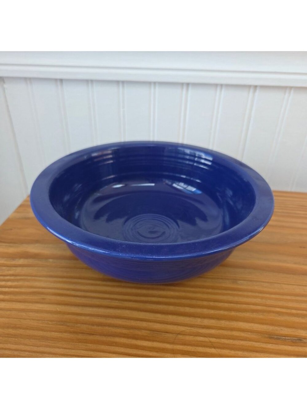 Vintage Fiestaware Cobalt Blue 8" Serving Bowl Homer Laughlin Ceramic Rimmed